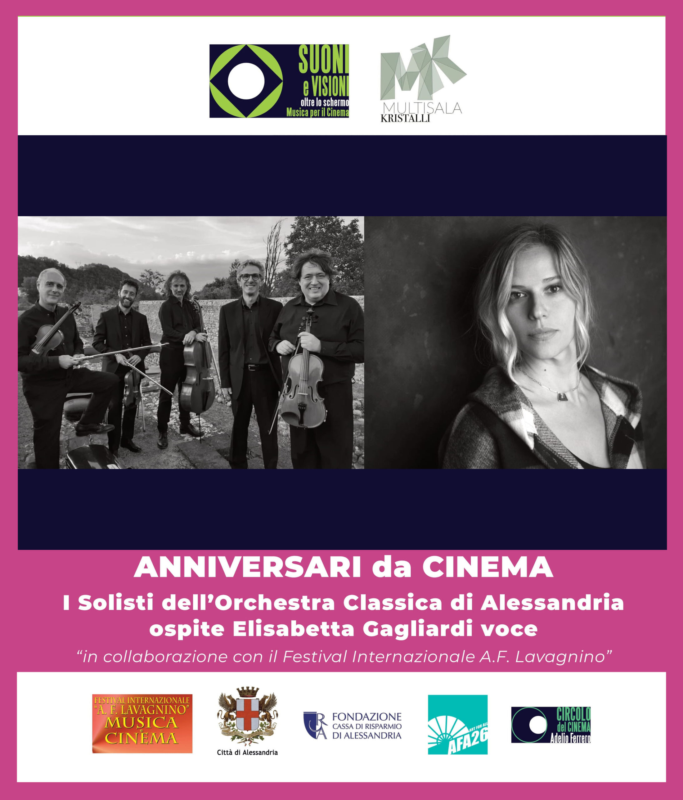 ANNIVERSARI da CINEMA • I Solisti dell’Orchestra Classica di Alessandria ospite Elisabetta Gagliardi voce 23 GENNAIO 2025 • Giovedì, ore 21:30